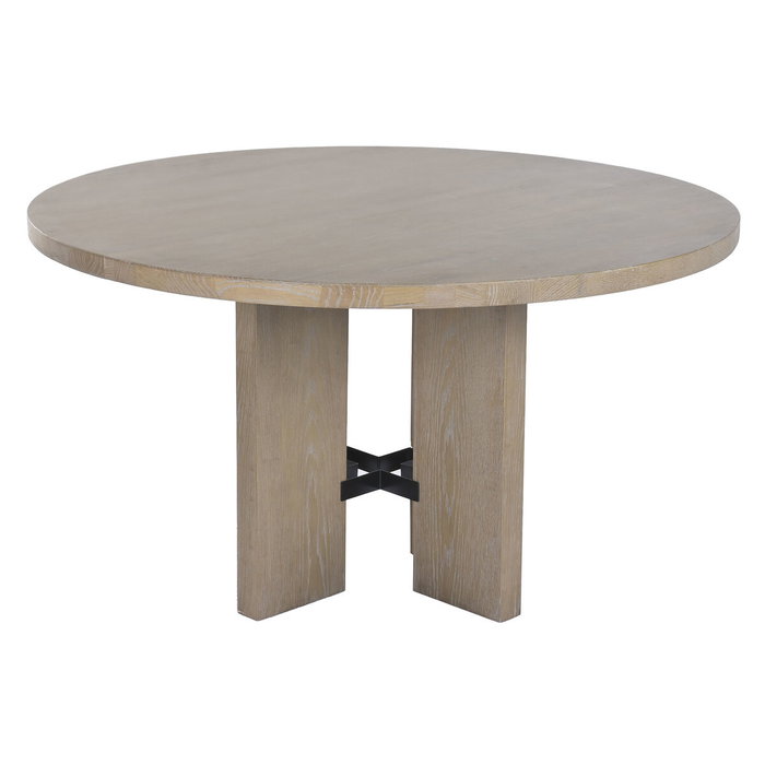 DKD Home Decor Mesa Redonda de Comedor Fresno Marrón 135x135x75 cm