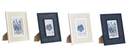 DKD Home Decor Marco de Foto 13x18 cm Atlantico Azul Marino Blanco Mdf (4 Unidades)
