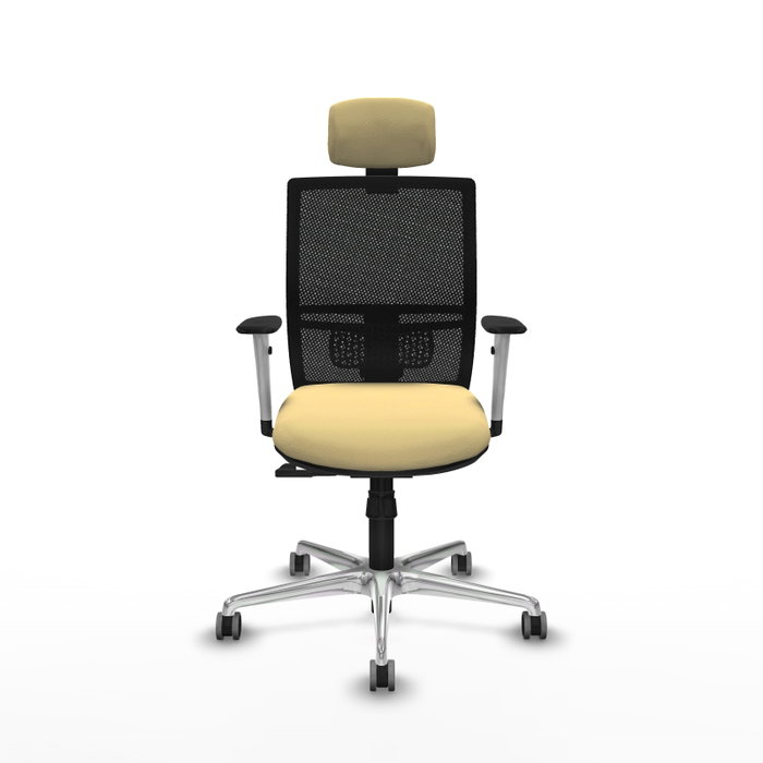 PIQUERAS Y CRESPO Silla de oficina Yunquera con Mecanismo Sincro, Crema y Negro