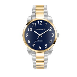 Trussardi R2423154001 con esfera azul y correa dorada