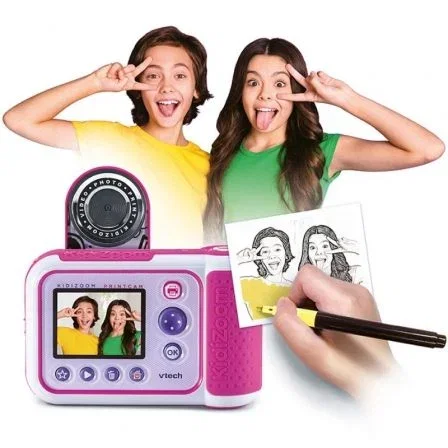 VTech 80-549157-022 Cámara Digital Instantánea Kidizoom Print Cam 5 MP sin tinta vídeo B/N para niños +5 años Rosa VTech 80-549157-022 Cámara Digital Instantánea Kidizoom Print Cam 5 MP sin tinta vídeo B/N para niños +5 años Rosa