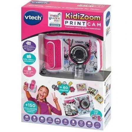 VTech 80-549157-022 Cámara Digital Instantánea Kidizoom Print Cam 5 MP sin tinta vídeo B/N para niños +5 años Rosa VTech 80-549157-022 Cámara Digital Instantánea Kidizoom Print Cam 5 MP sin tinta vídeo B/N para niños +5 años Rosa