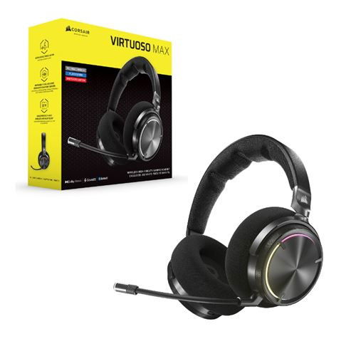 Corsair CA-9011372-WW Auriculares Virtuoso Max Wireless Negro para Gaming