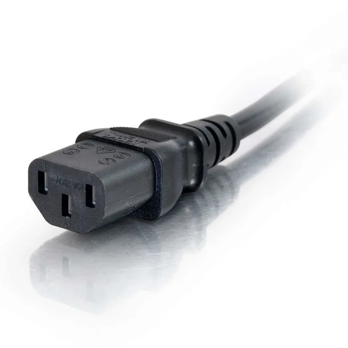 C2G Cable de Alimentación IEC 60320 C13 a C14 5m Negro 250V 10A - Alargador/Alimentador para Monitor, Escáner e Impresora (88506)