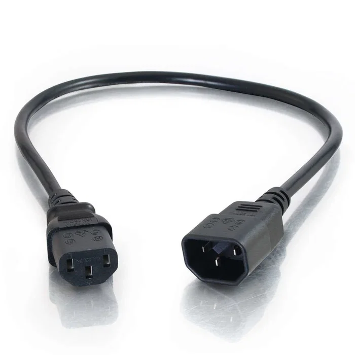 C2G Cable de Alimentación IEC 60320 C13 a C14 5m Negro 250V 10A - Alargador/Alimentador para Monitor, Escáner e Impresora (88506)