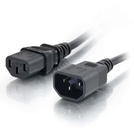 C2G Cable de Alimentación IEC 60320 C13 a C14 5m Negro 250V 10A - Alargador/Alimentador para Monitor, Escáner e Impresora (88506)