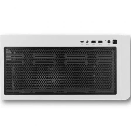 Nox Caja Gaming Semitorre Hummer ETHER NXHUMMERETHERBW Blanca y Negra con Cristal Templado y 3 Ventiladores ARGB PWM