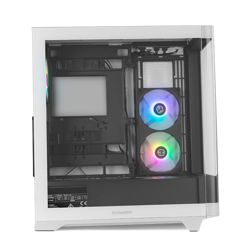 NOX Caja PC Semitorre Hummer ETHER NXHUMMERETHERBW Negra y Blanca con Cristal Templado NOX Caja PC Semitorre Hummer ETHER NXHUMMERETHERBW Negra y Blanca con Cristal Templado