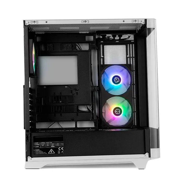 Nox Hummer ETHER Semitorre con Vidrio Templado Curvo, Negro y Blanco