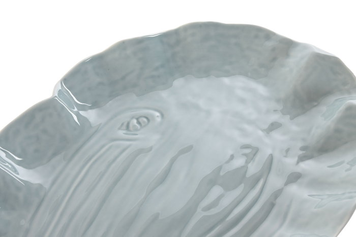 DKD Home Decor Bandeja de Porcelana Azul 37x22x3 cm