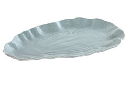 DKD Home Decor Bandeja de Porcelana Azul 37x22x3 cm