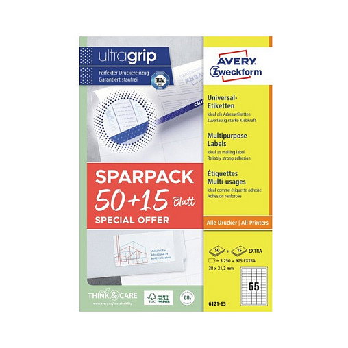 AVERY Zweckform Etiquetas 38,0 x 21,2 mm, blanco