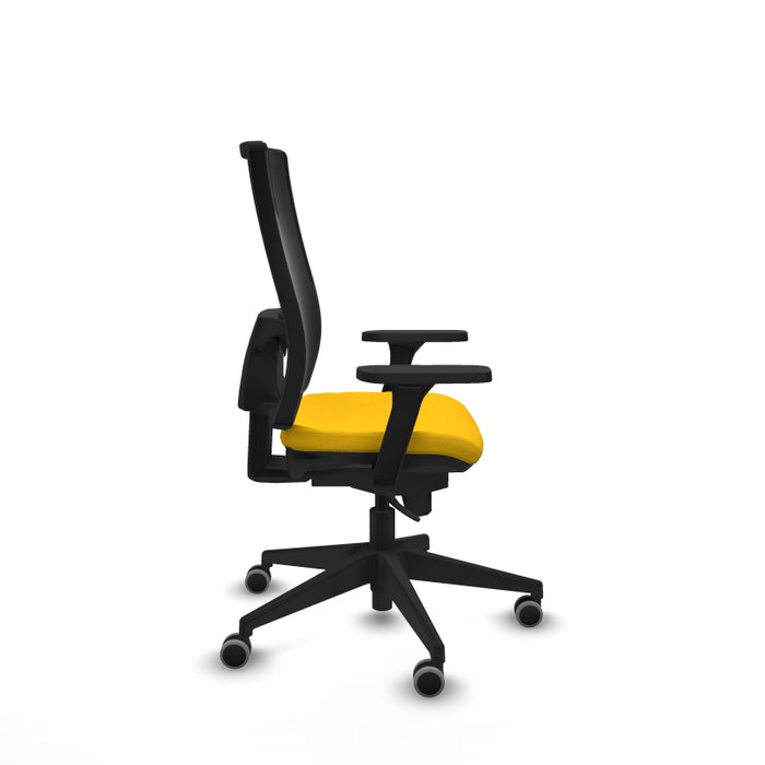 PIQUERAS Y CRESPO Silla de oficina Horna con mecanismo Sincro, Amarillo y Negro