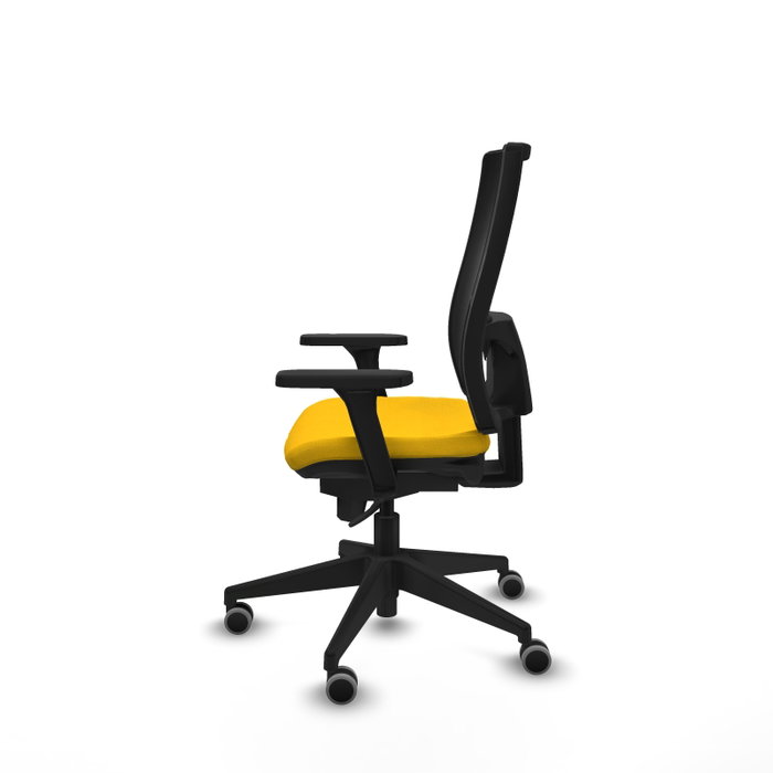 PIQUERAS Y CRESPO Silla de oficina Horna con mecanismo Sincro, Amarillo y Negro
