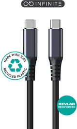 eSTUFF INFINITE Cable USB-C USB4 Gen2x2 2m 100W 20Gbps 8K/60Hz Súper Suave Libre de PVC Reciclado