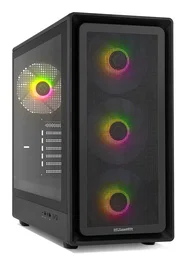NOX Hummer Aero Semitorre PC Midi Tower Negro con 4 Ventiladores ARGB PWM, Frontal Mesh, Cristal Templado, USB 3.0 y USB Tipo-C, Soporte para Gráficas de 420 mm