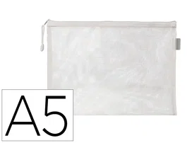 Liderpapel Bolsa zipper bag Poliéster Transpirable Multiusos DIN A5 Blanco