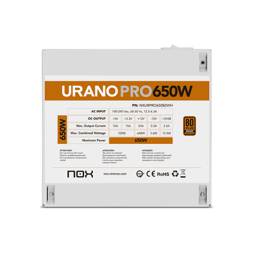 NOX Urano PRO White 650W Blanco NOX Urano PRO White 650W Blanco