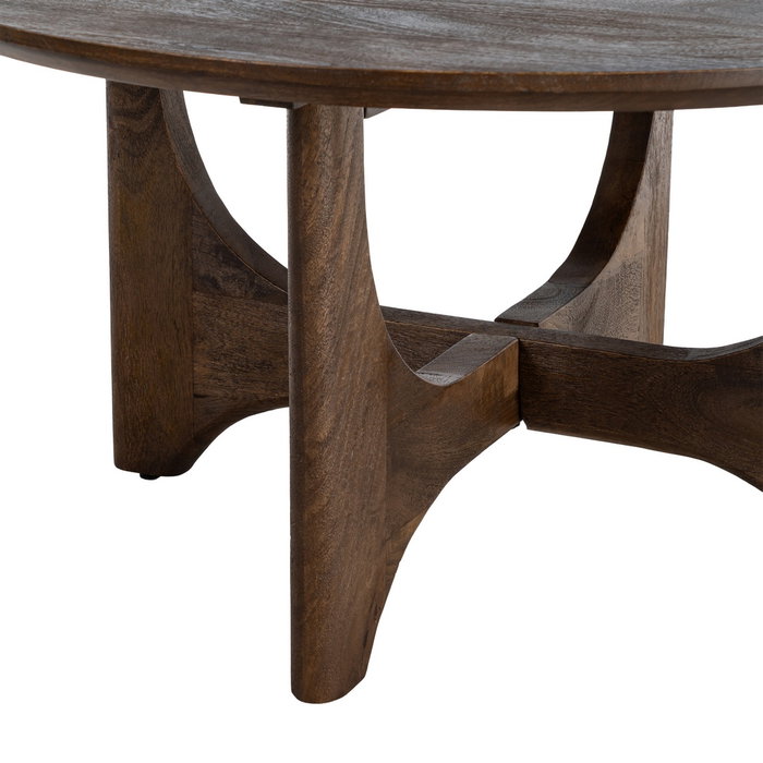 Mesa Centro Natural Madera de Mango 90 X 90 X 45 cm