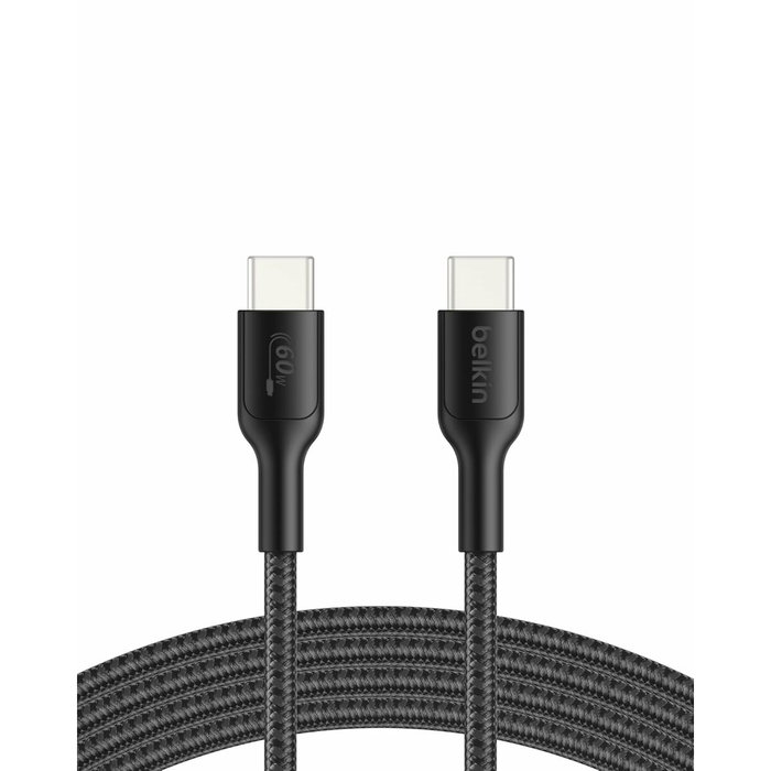Belkin Cable USB-C a USB-C Trenzado 60W Negro 2m