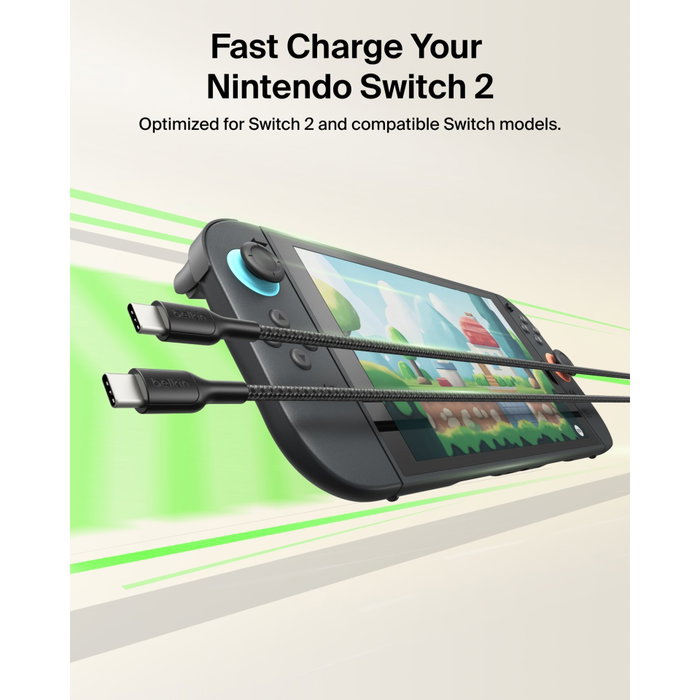 Belkin Cable USB-C a USB-C Trenzado 60W Negro 2m