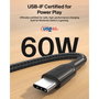 Belkin Cable USB-C a USB-C Trenzado 60W Negro 2m