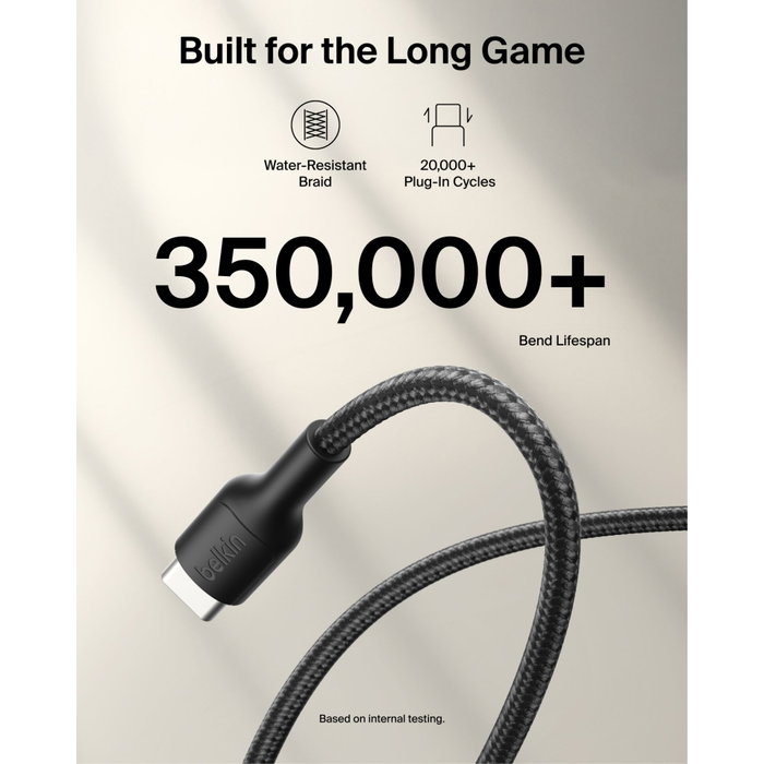 Belkin Cable USB-C a USB-C Trenzado 60W Negro 2m