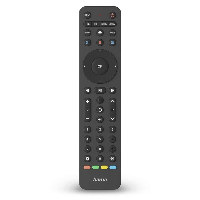 Hama Mando TV Universal 8en1 con Botones, Negro