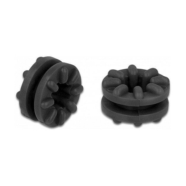 DeLOCK Ojal antivibración negro 10 piezas