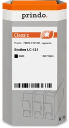 Prindo Classic Compatible Brother LC121BK Negro Cartucho de Tinta Original 300 Páginas