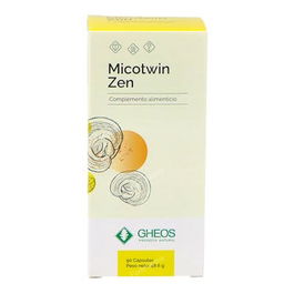 GHEOS Micotwin Zen 90Cap. Hongos, Vitamina C y Rhodiola para Estrés Oxidativo, Sistema Inmune y Fatiga Física y Mental