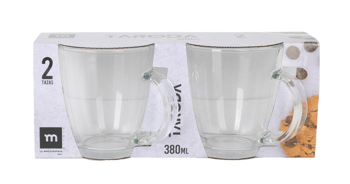 La Mediterranea Set 2 Tazas 380 ml Taroda Ø9x9.8 cm (24 Cajas)