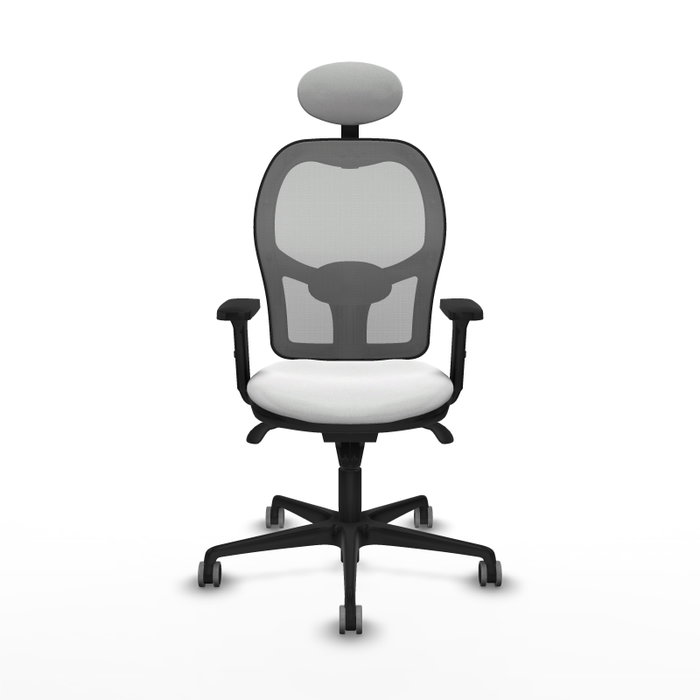 PIQUERAS Y CRESPO Silla de oficina Jorquera con mecanismo Sincro, Tela Blanca y Malla Gris PIQUERAS Y CRESPO Silla de oficina Jorquera con mecanismo Sincro, Tela Blanca y Malla Gris