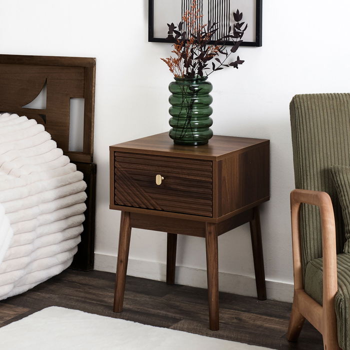 Home Deco Factory Mesita De Noche Tiffany Colección Cocooning Medidas 40x40 cm h.55 cm