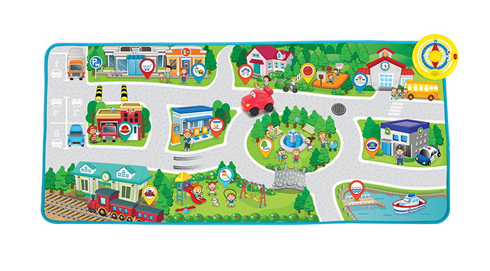 TACHAN Manta de actividades Conduce y Aprende 001288 con coche blando y sonidos TACHAN Manta de actividades Conduce y Aprende 001288 con coche blando y sonidos