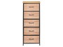GIFTDECOR Mueble de 5 cajones efecto madera Madera-Negro
