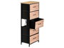 GIFTDECOR Mueble de 5 cajones efecto madera Madera-Negro