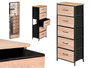 GIFTDECOR Mueble de 5 cajones efecto madera Madera-Negro