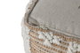 DKD Home Decor Reposapiés Boho Yute Lana Algodón Natural Blanco 45 x 45 x 45 cm