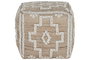 DKD Home Decor Reposapiés Boho Yute Lana Algodón Natural Blanco 45 x 45 x 45 cm