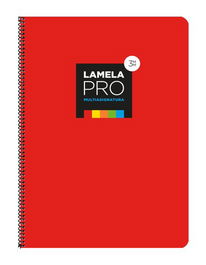 Lamela Bloc Tapa Extra Dura Fº 100H Cuadrovia 3 Mm Rojo (5 Colores En Banda) (Set de 5)