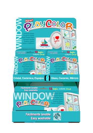 Tempera Instant Solida Playcolor One Window 10Gr. Expositor De 144 (12 Estuches De 6 Colores Y 6 Estuches De 12 Colores)