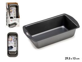 Kinvara Molde Rectangular Metal 29.5 cm Acero Carbono Antiadherente Apto Horno Gris Oscuro 1 L (Set de 24)