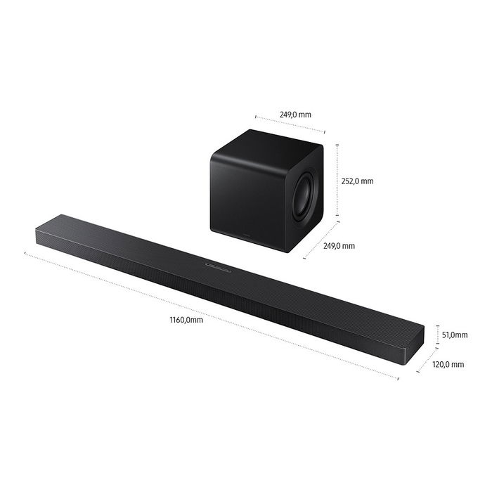Samsung HW-QS710GF - Barra de sonido 3.1.2 canales con subwoofer inalámbrico, Dolby Atmos, DTS Virtual:X, Bluetooth, WiFi, AirPlay 2 y Chromecast integrado - Negro