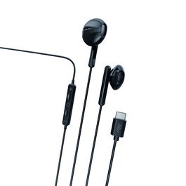 myway auriculares estéreo tipo C con micrófono negro