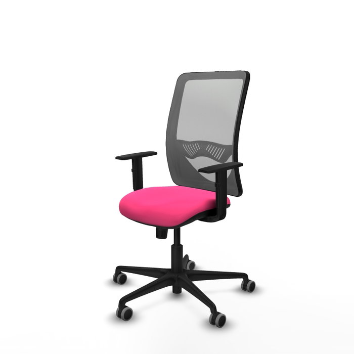 PIQUERAS Y CRESPO Silla de oficina Zulema con mecanismo Sincro, Rosa y Gris