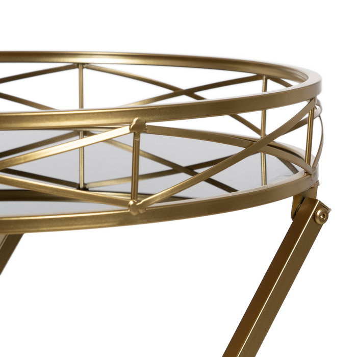 Mesita Dorado Metal-Cristal Decoración 51 X 49 X 71,30 cm