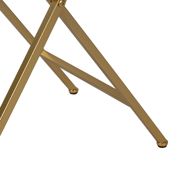 Mesita Dorado Metal-Cristal Decoración 51 X 49 X 71,30 cm