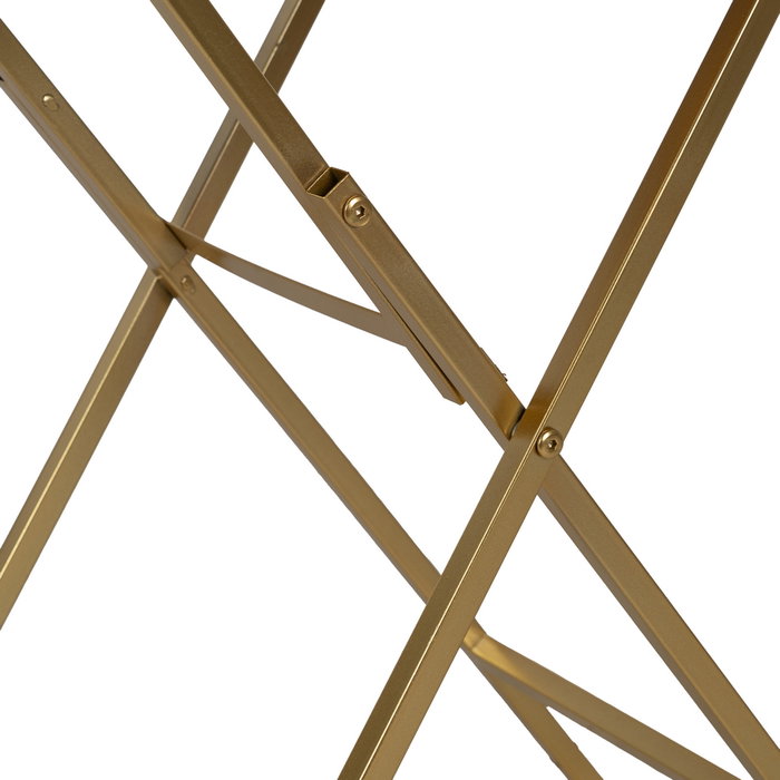 Mesita Dorado Metal-Cristal Decoración 51 X 49 X 71,30 cm