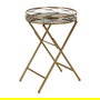 Mesita Dorado Metal-Cristal Decoración 51 X 49 X 71,30 cm
